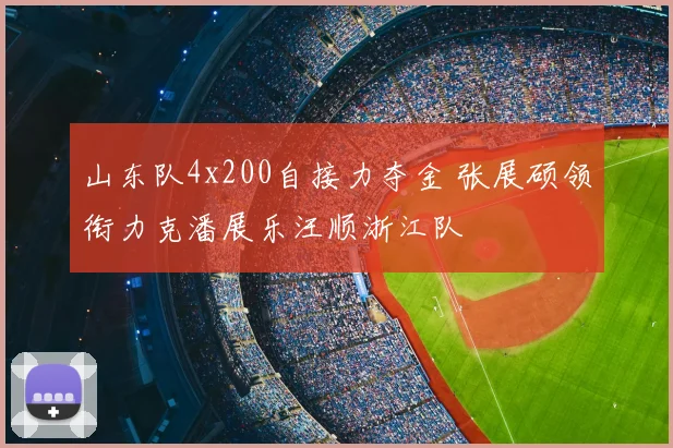 山东队4x200自接力夺金 张展硕领衔力克潘展乐汪顺浙江队